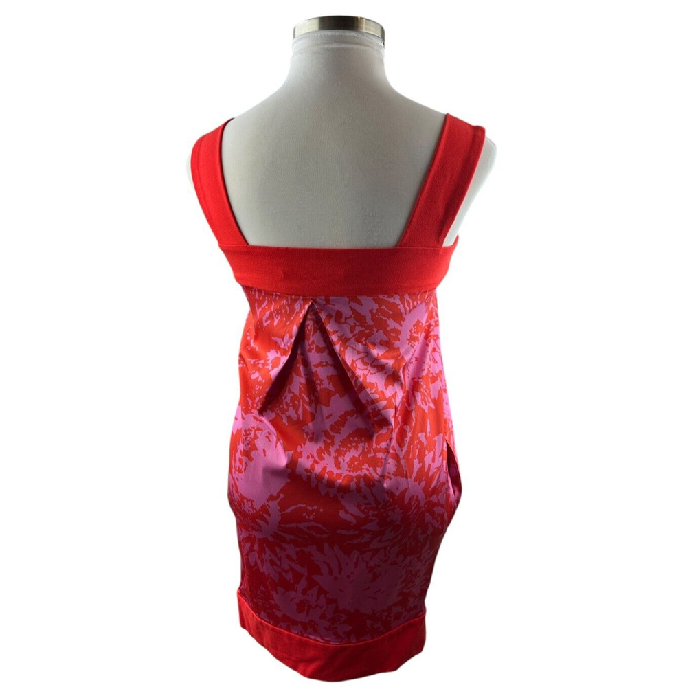 Diane von Furstenberg Silk Blend Pleated Mini Dress Y2K Red & Pink DVF Size 10 - Picture 9 of 13